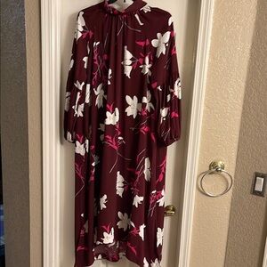 NWT Prologue Floral Burgundy Dress XL